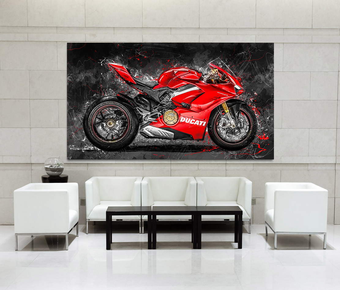 Wandbild Ducati Panigale V4 Red Style Motorradbild