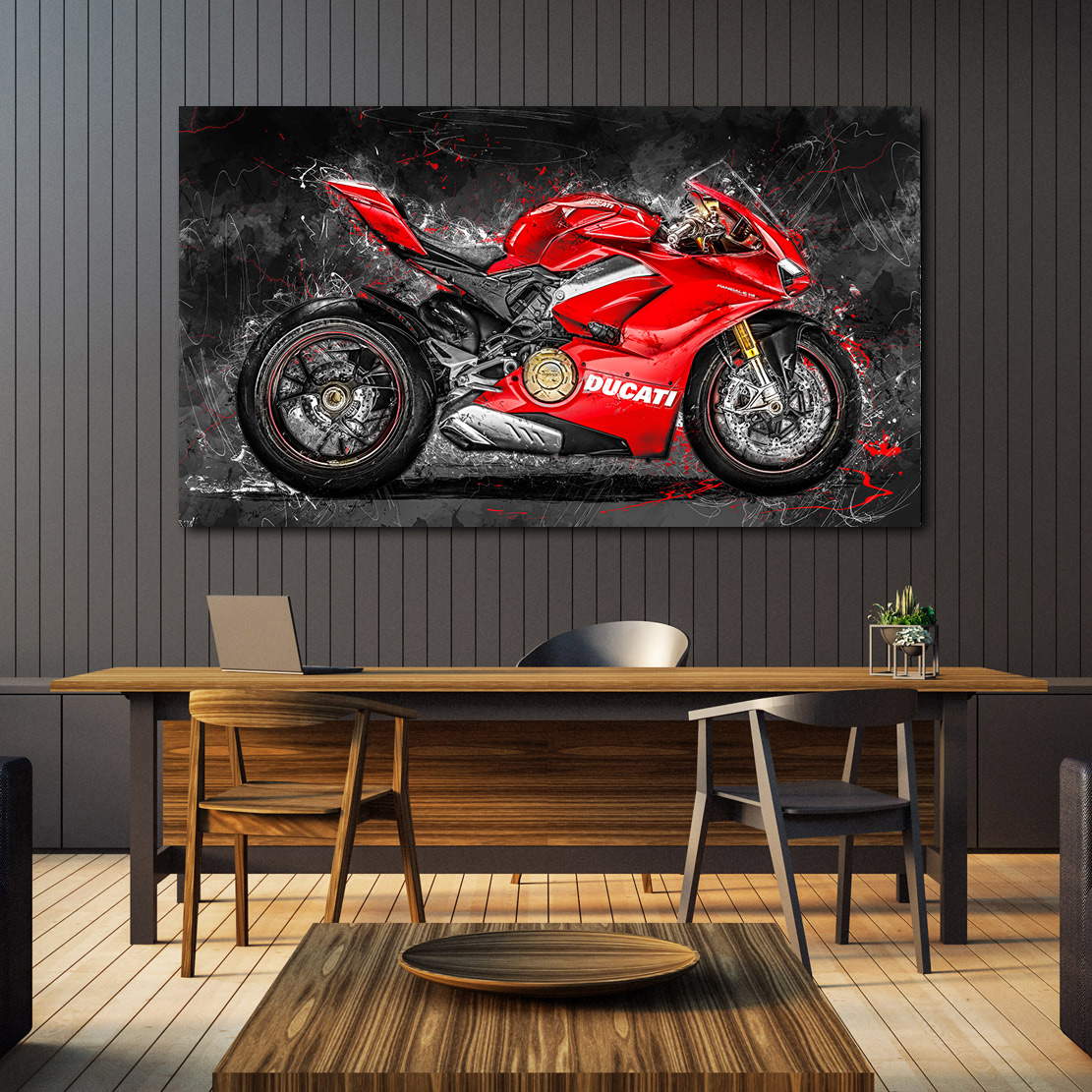 Wandbild Ducati Panigale V4 Red Style Motorradbild