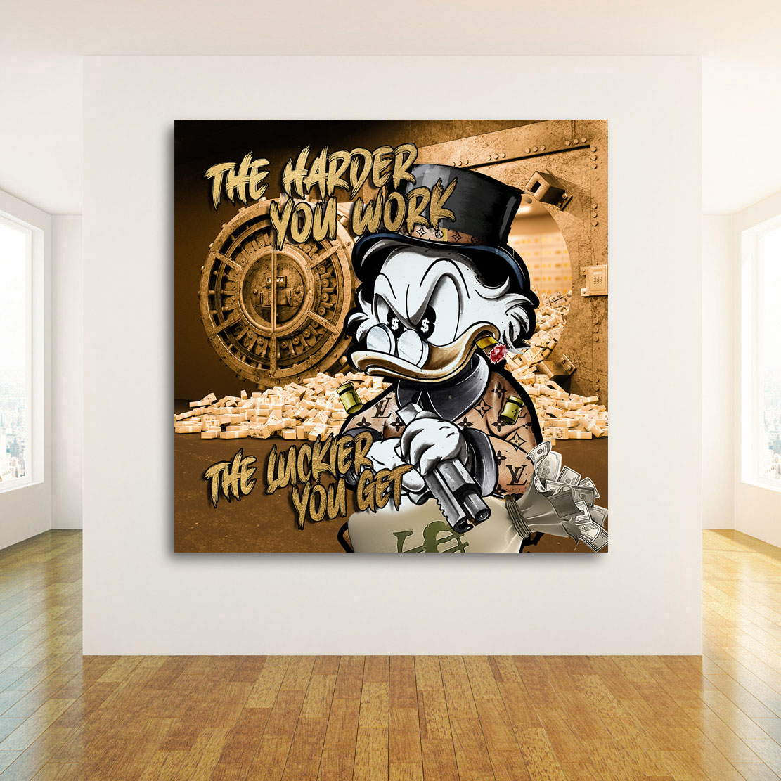 Motivations Leinwandbild Dagobert Luckier Money