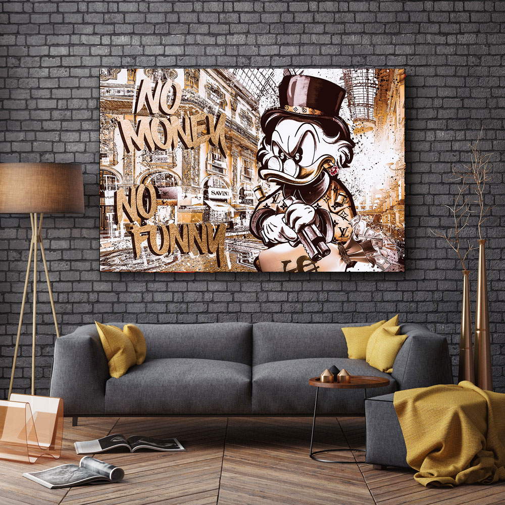 Leinwandbild Dagobert No Funny Comic Pop Art