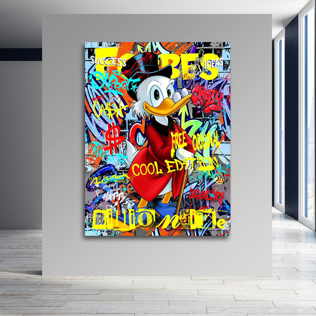Pop Art Wandbild Dagobert Billionaire Graffiti Style