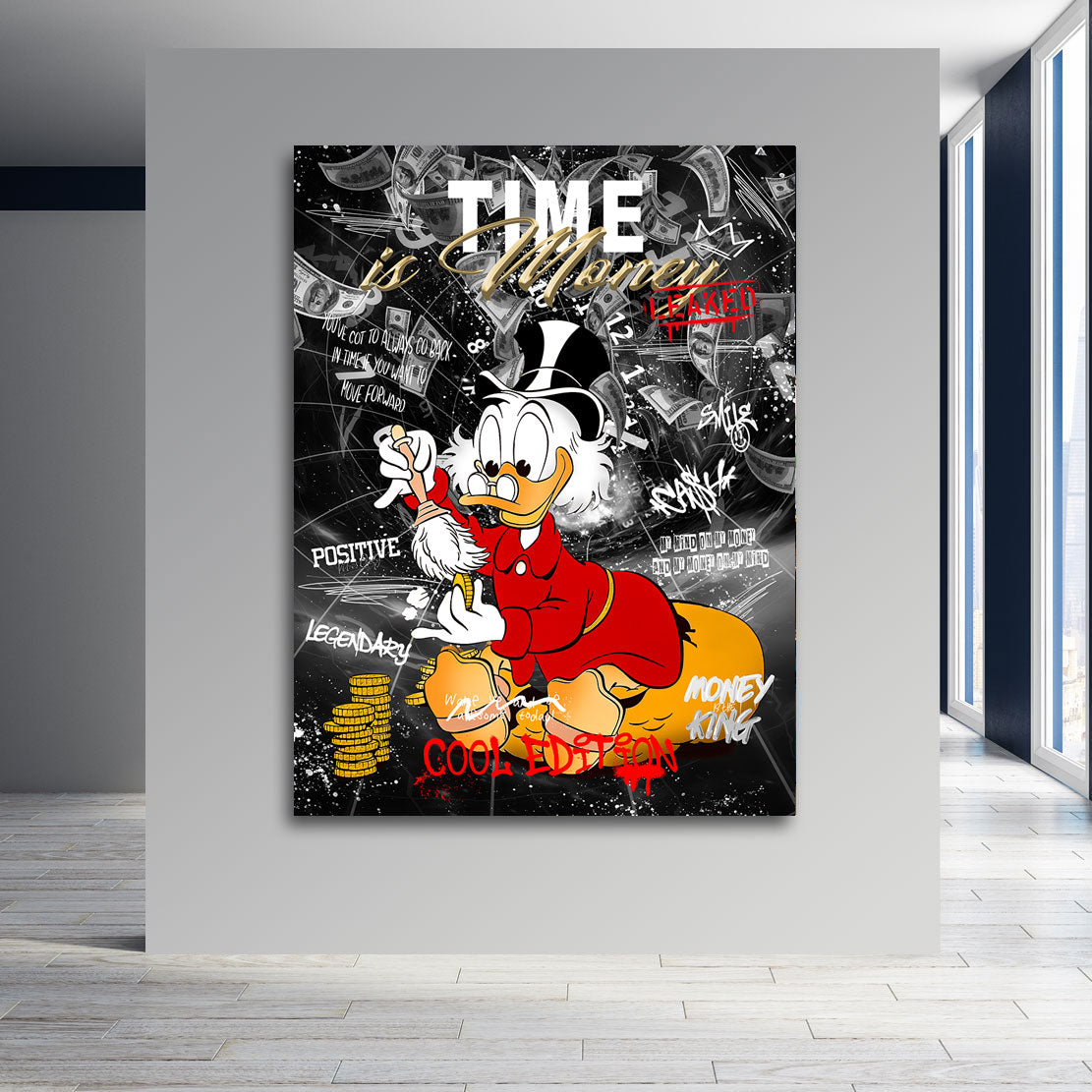 Motivations Leinwandbild Dagobert Time is Money