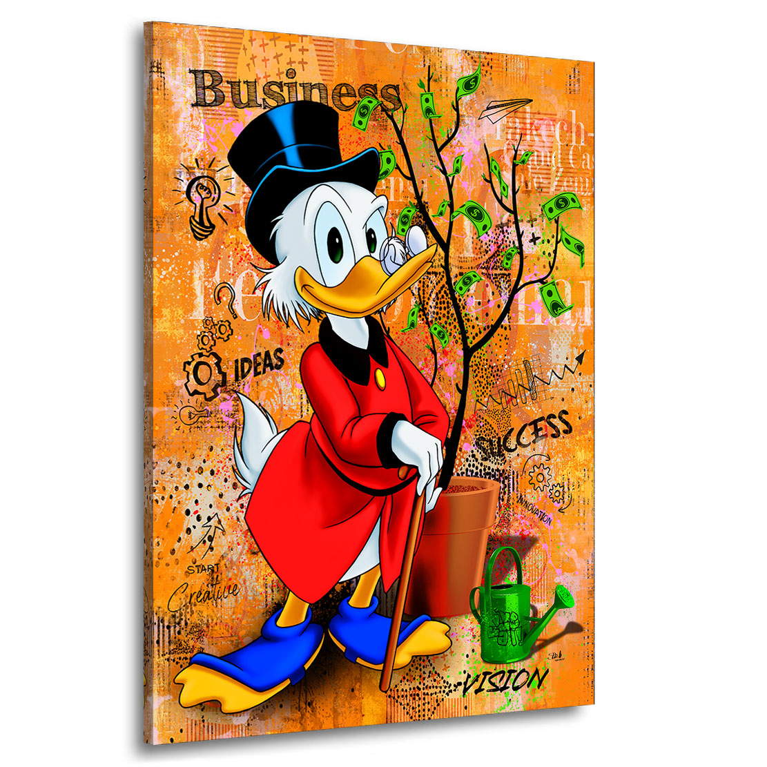 Leinwandbild Dagobert Duck Geldbaum