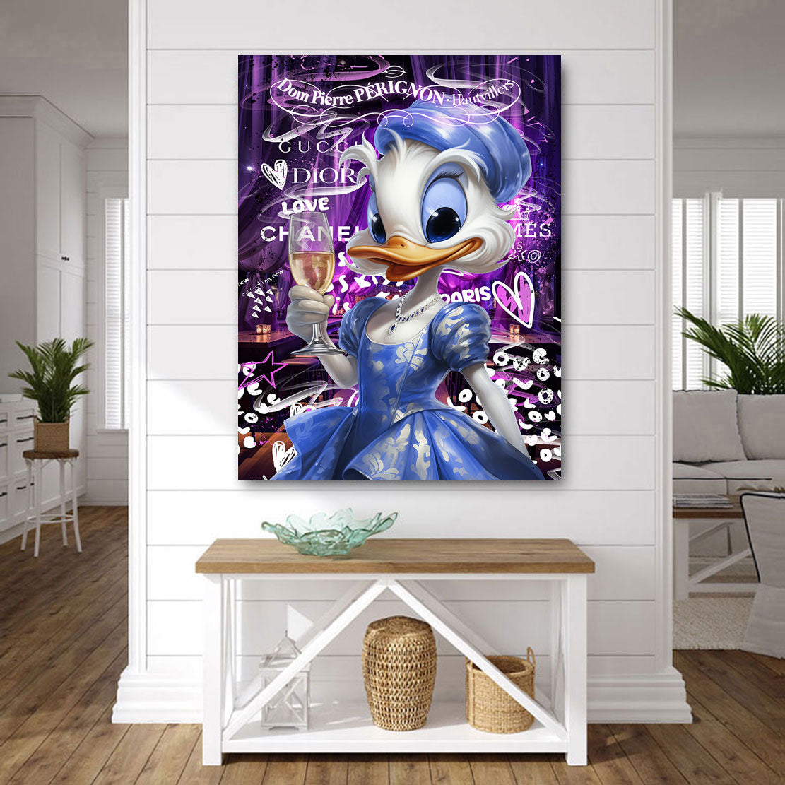 Pop Art Wandbild Daisy Champagner