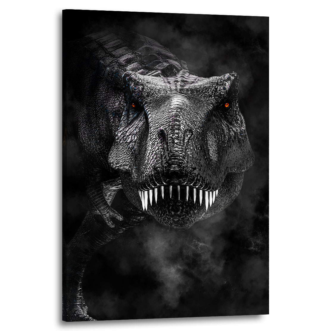 Wandbild Leinwandbild T Rex Dark Style