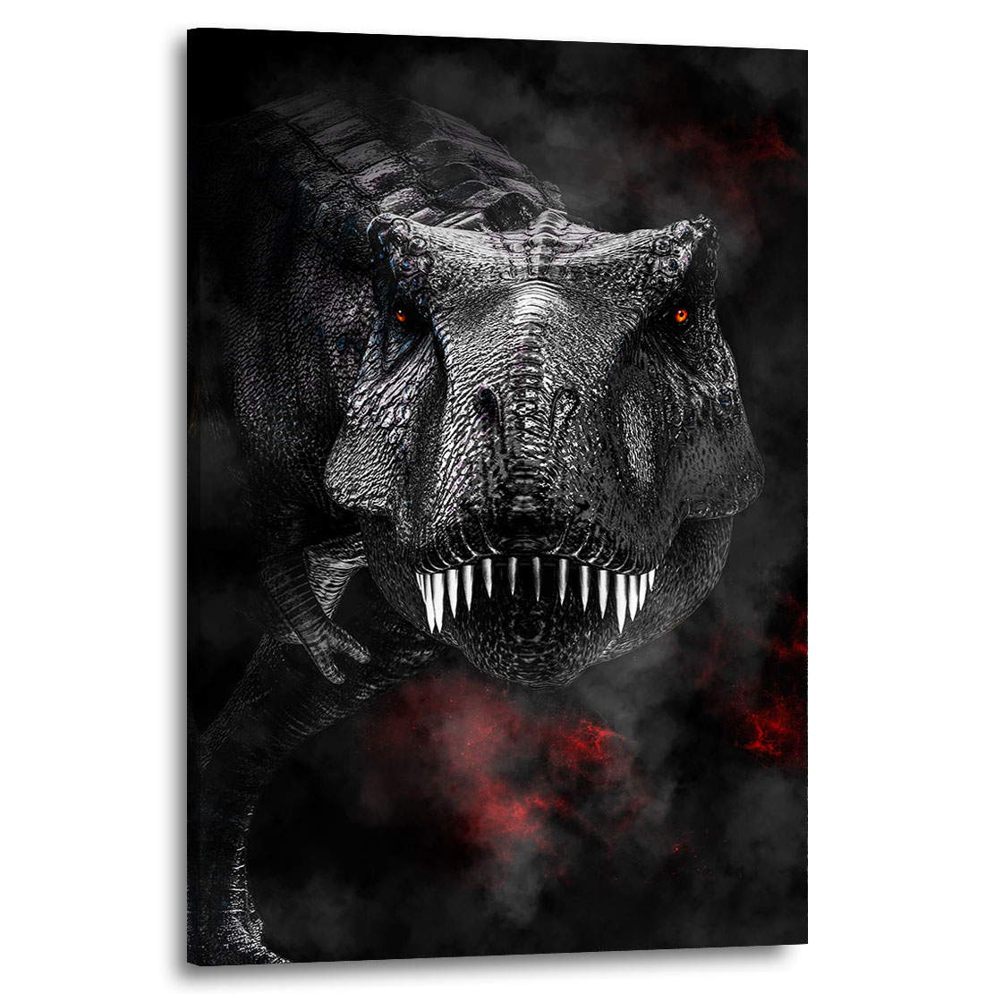 Wandbild Leinwandbild T Rex Red Smoke