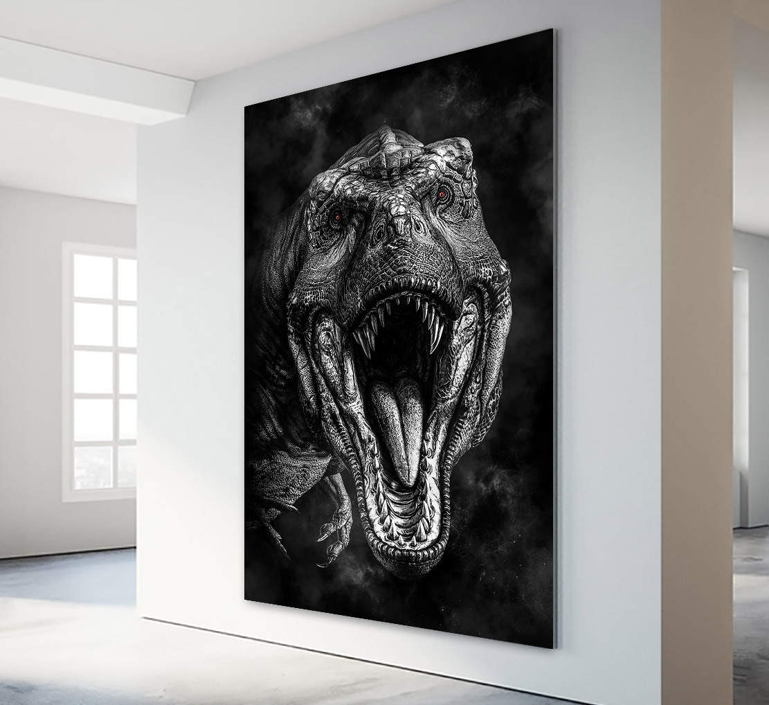Wandbild Leinwandbild T Rex Black Style