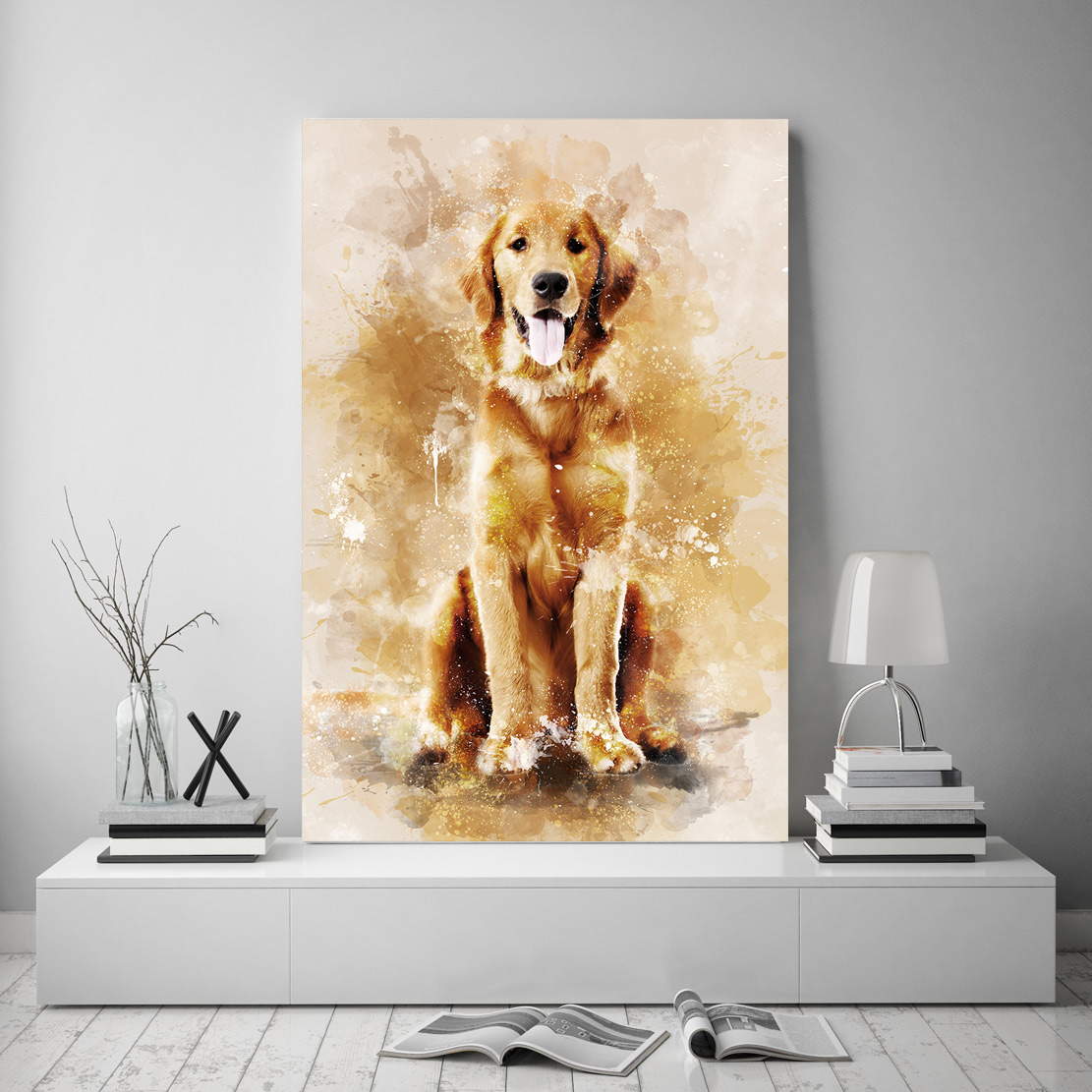 Wandbild Leinwandbild Sonderanfertigung Hund Stil 2