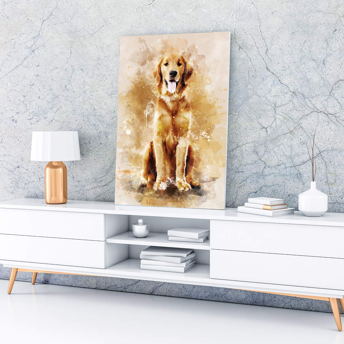 Wandbild Leinwandbild Sonderanfertigung Hund Stil 2
