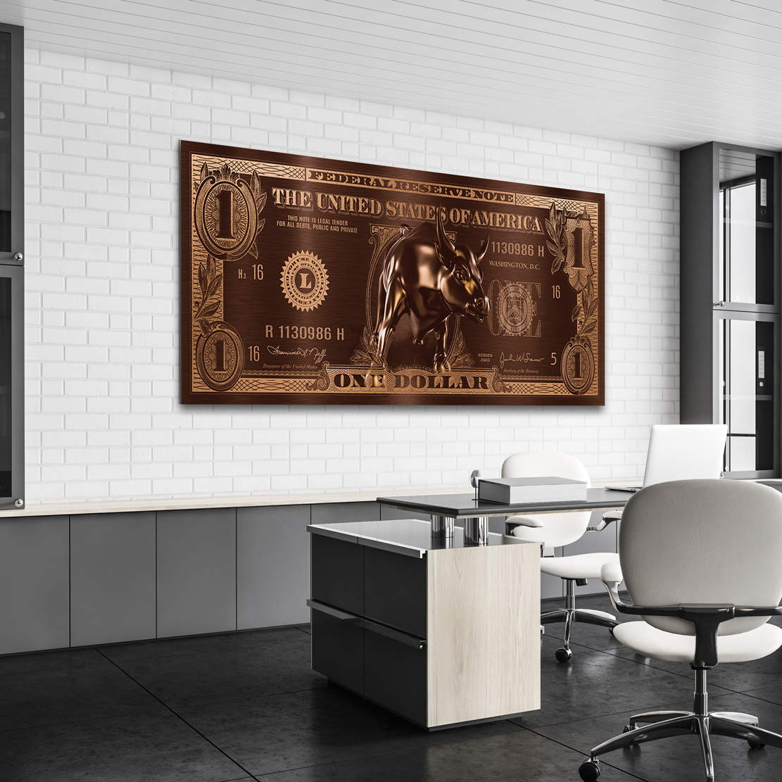 Wandbild Leinwandbild One Dollar Börse Retro