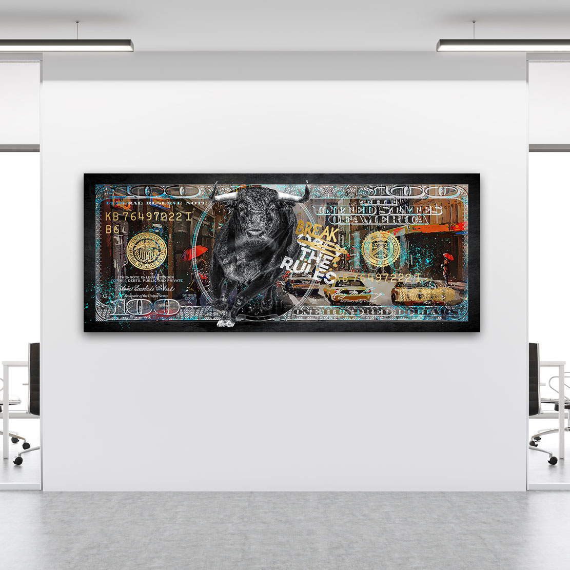 Wandbild Leinwandbild One Hundret Dollar New York Rules