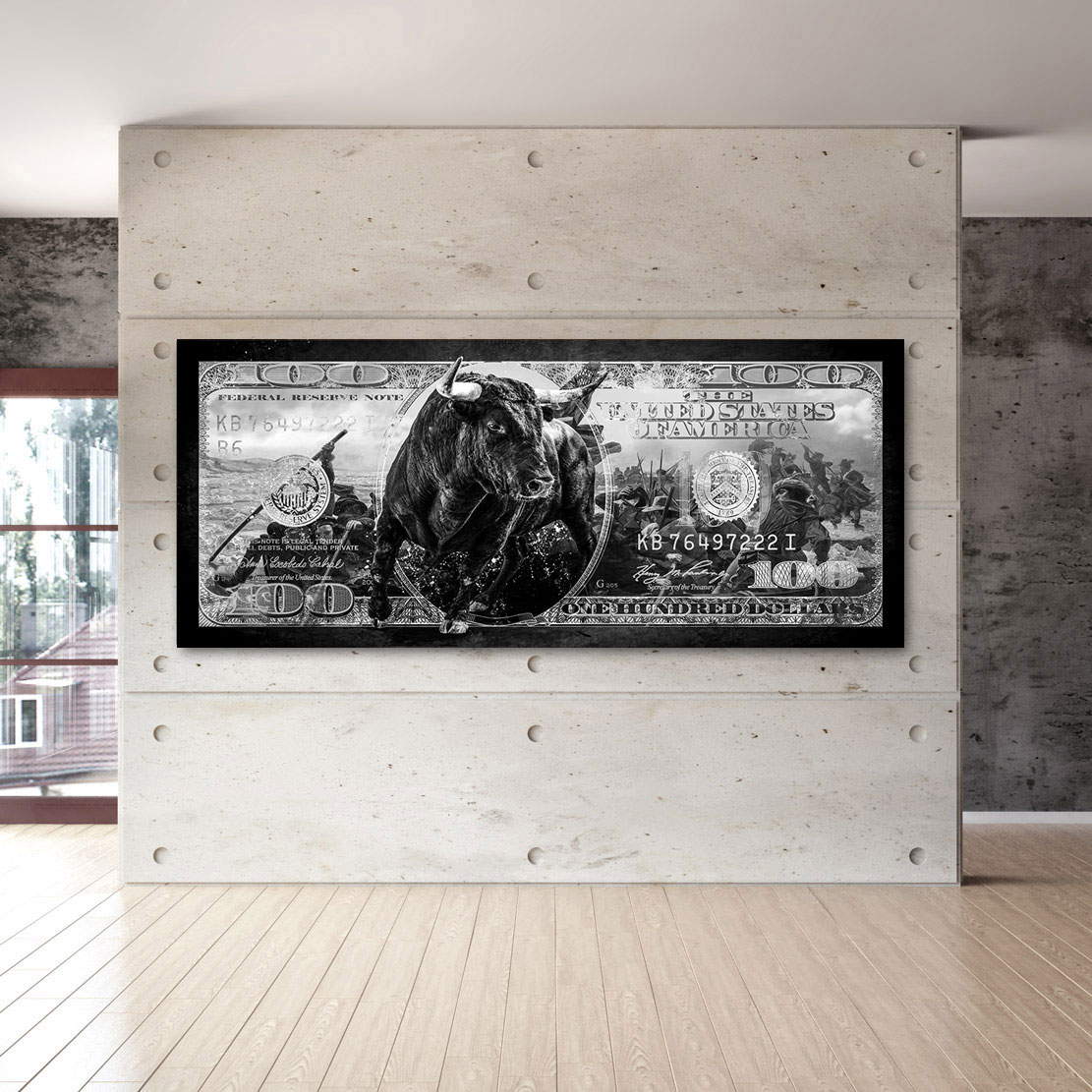 Wandbild Leinwandbild Money Revolution Dark Style
