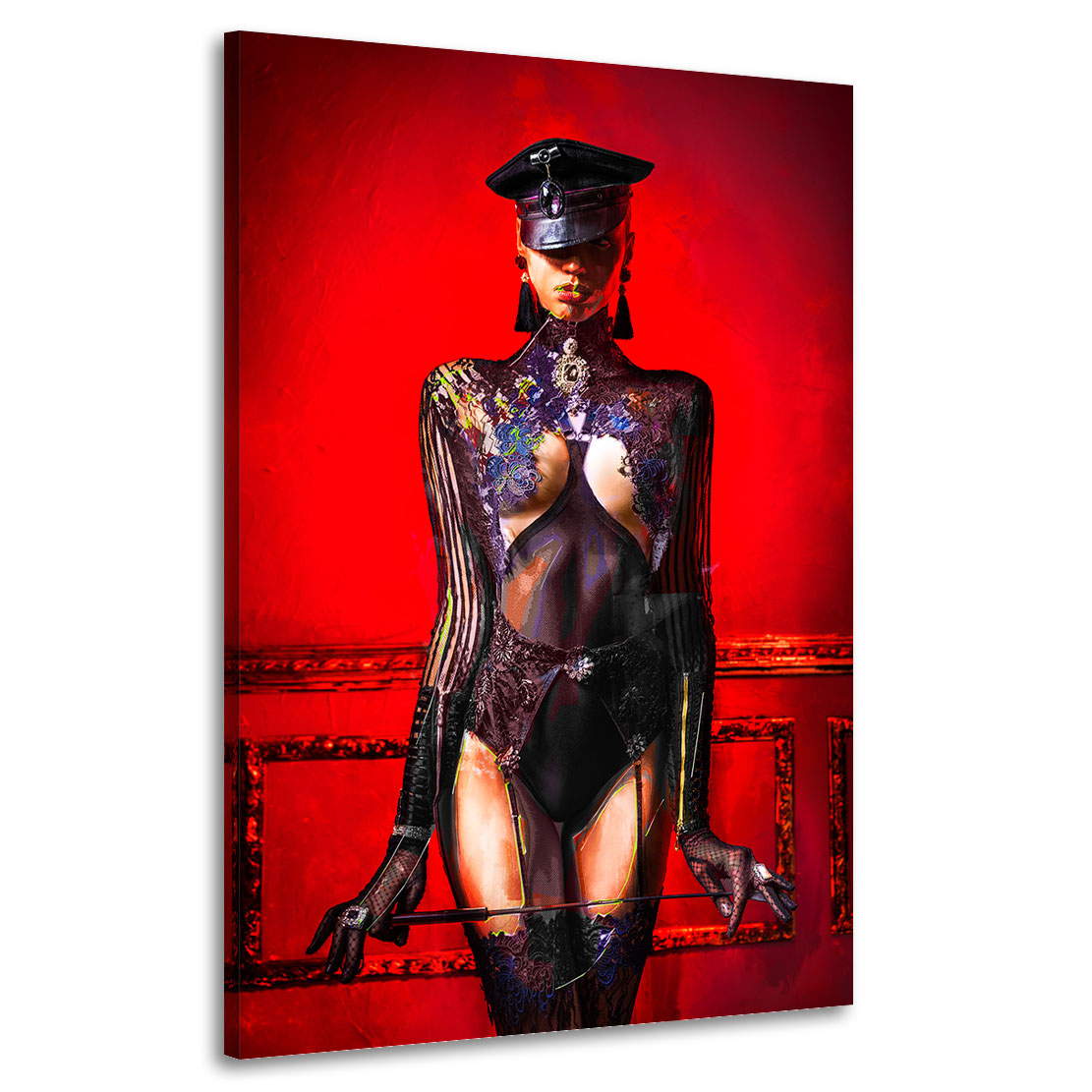 Wandbild Leinwandbild strict Woman Red Style