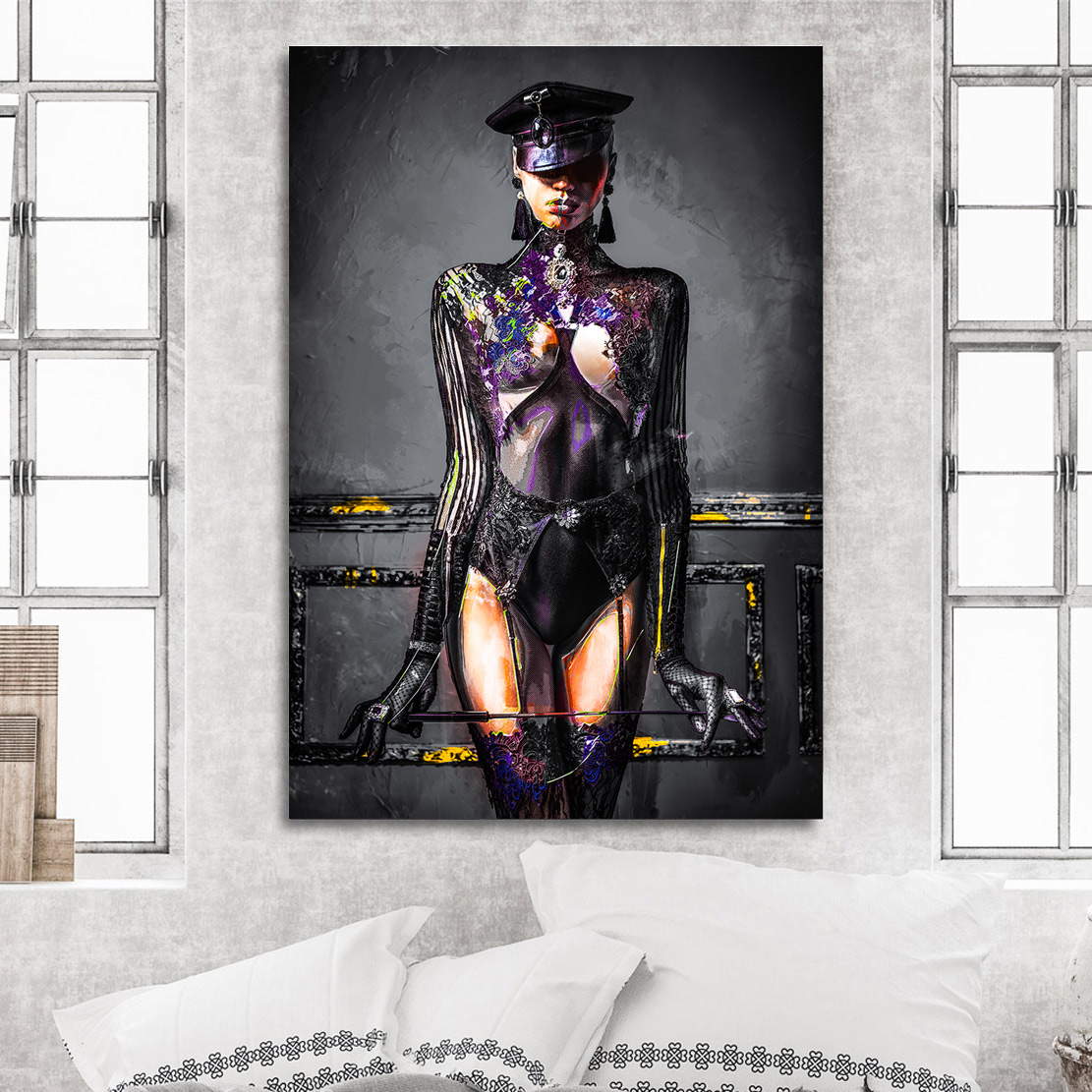 Wandbild Leinwandbild strict Woman Dark Style
