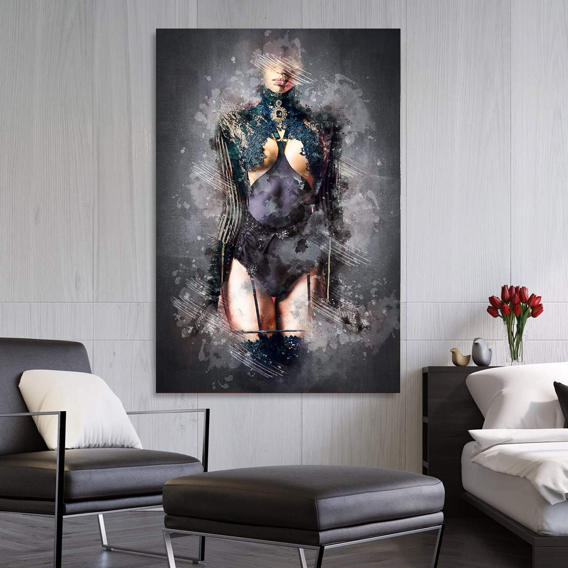 Leinwandbild Sensual Strict Woman Dark Style