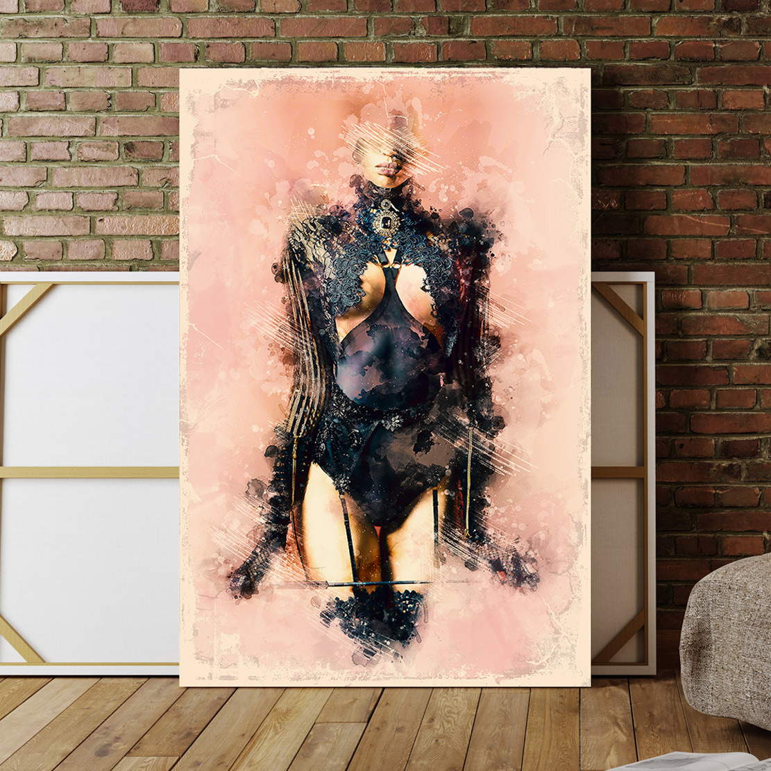 Wandbild Sensual Strict Woman Colorful Abstrakt