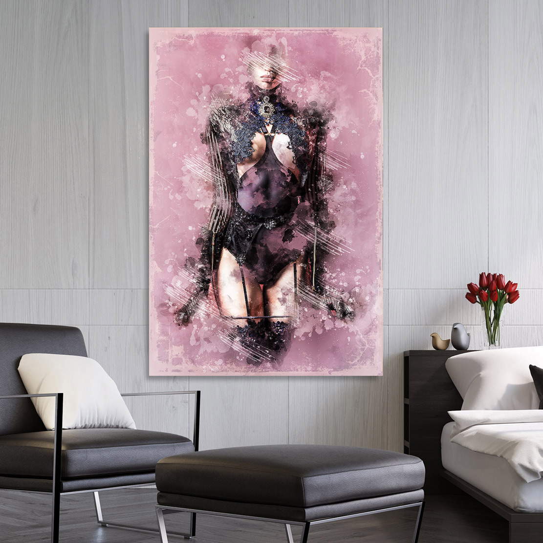 Leinwandbild Sensual Strict Woman Red Style