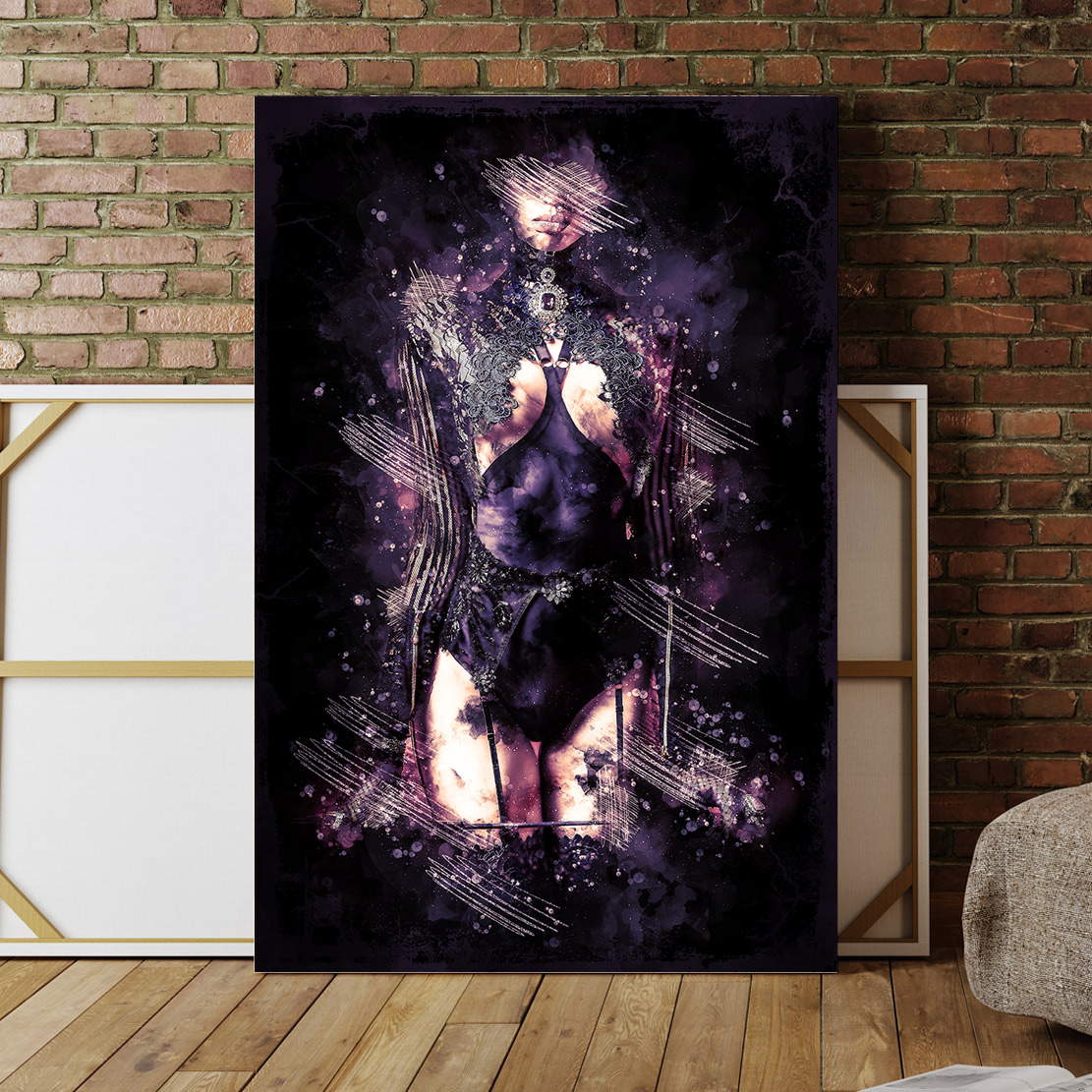 Wandbild Sensual Strict Woman Black Style