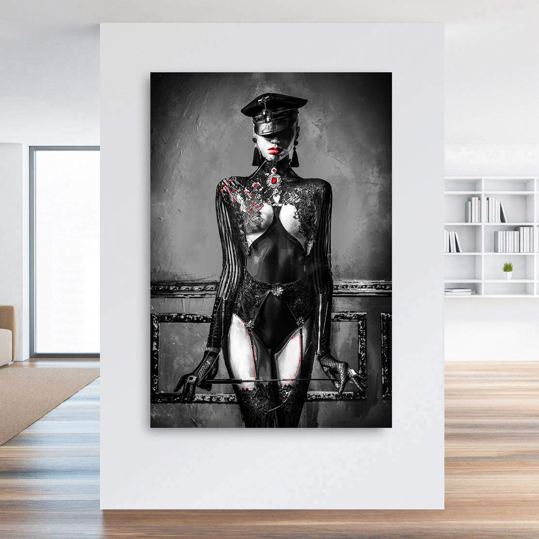 Wandbild Leinwandbild Sensual strict Woman Dark Style