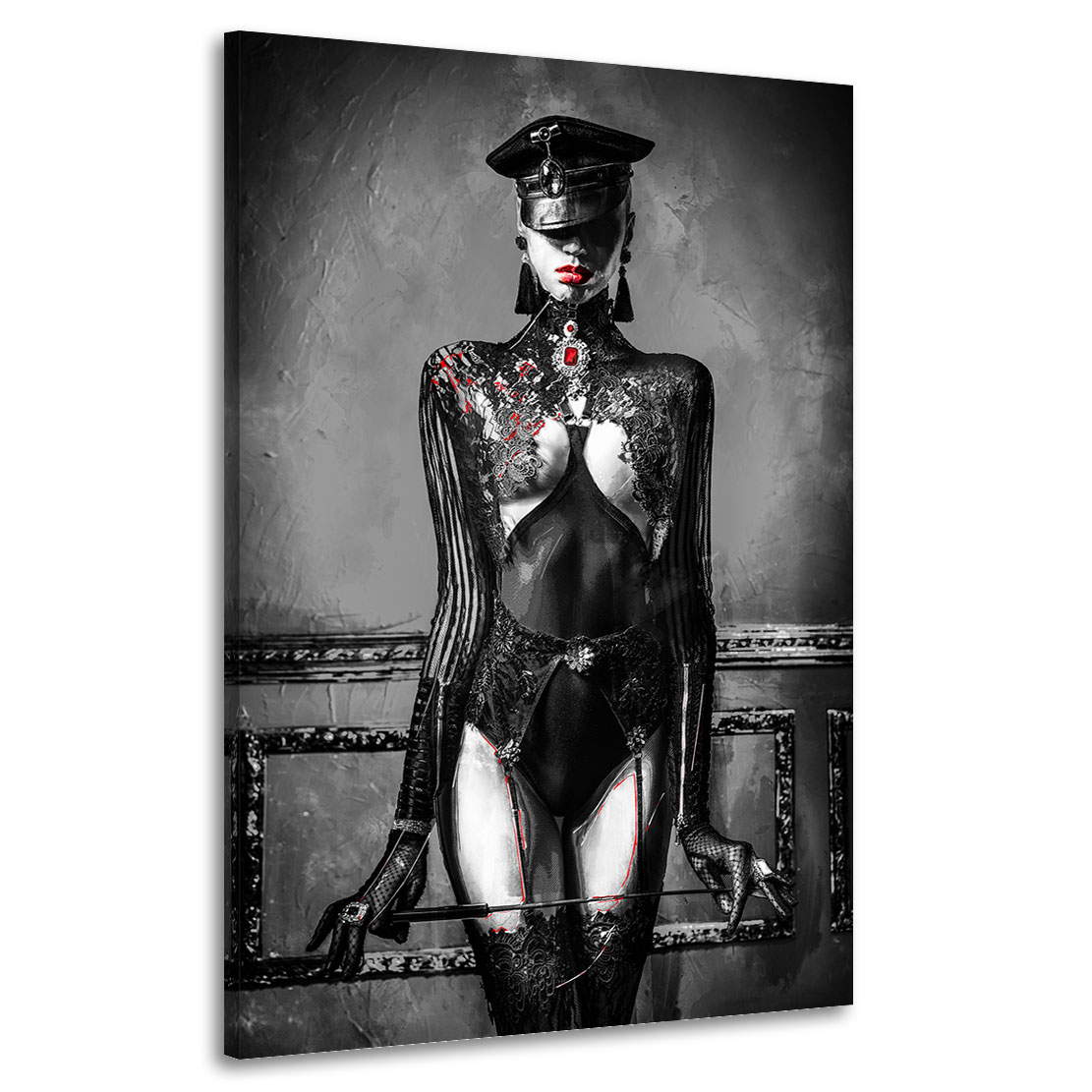 Wandbild Leinwandbild Sensual strict Woman Dark Style