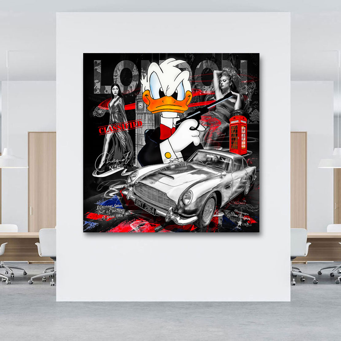 Pop Art Wandbild Donald Bond Retro Style