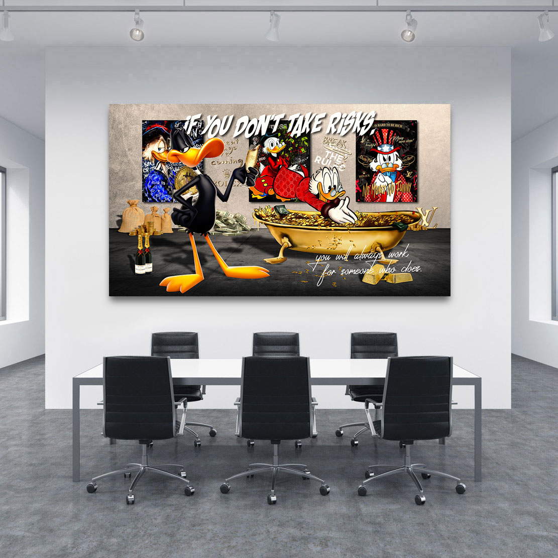 Motivations Leinwandbild Dagobert & Duffy Take Risks