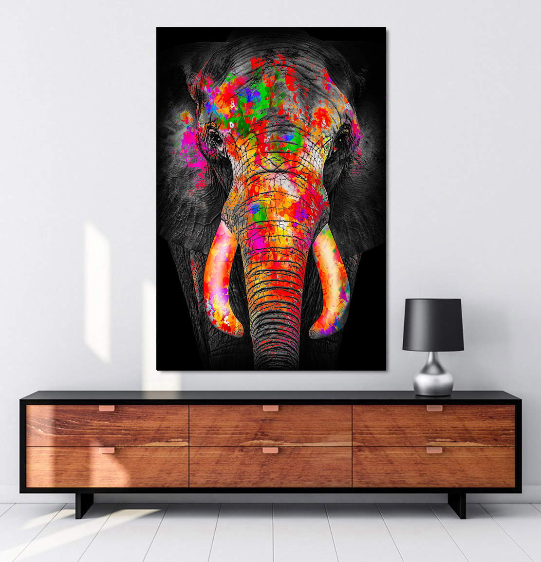 Wandbild Leinwandbild Elefant Pop Art