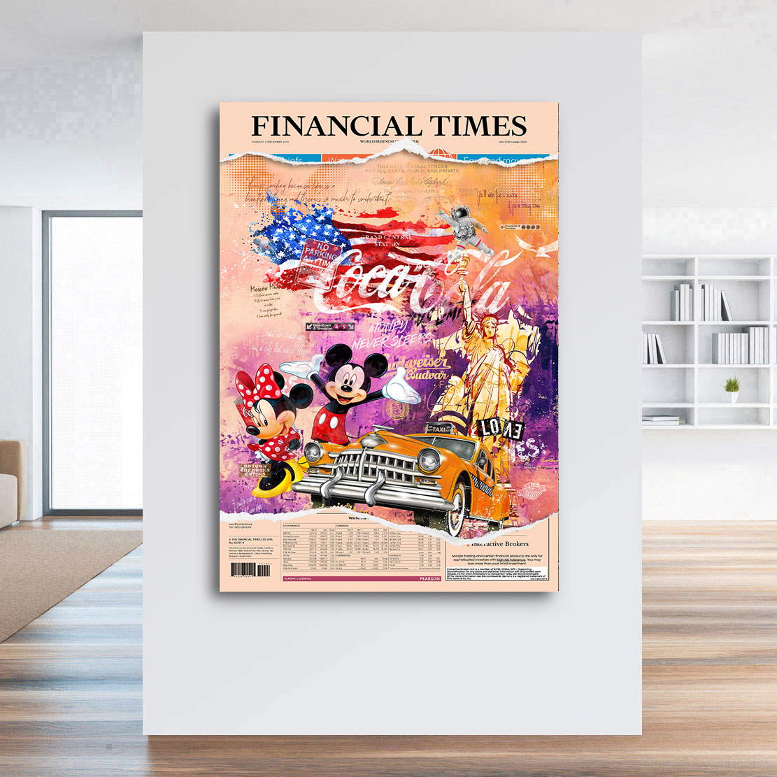 Leinwandbild Micky Financial Pop Art