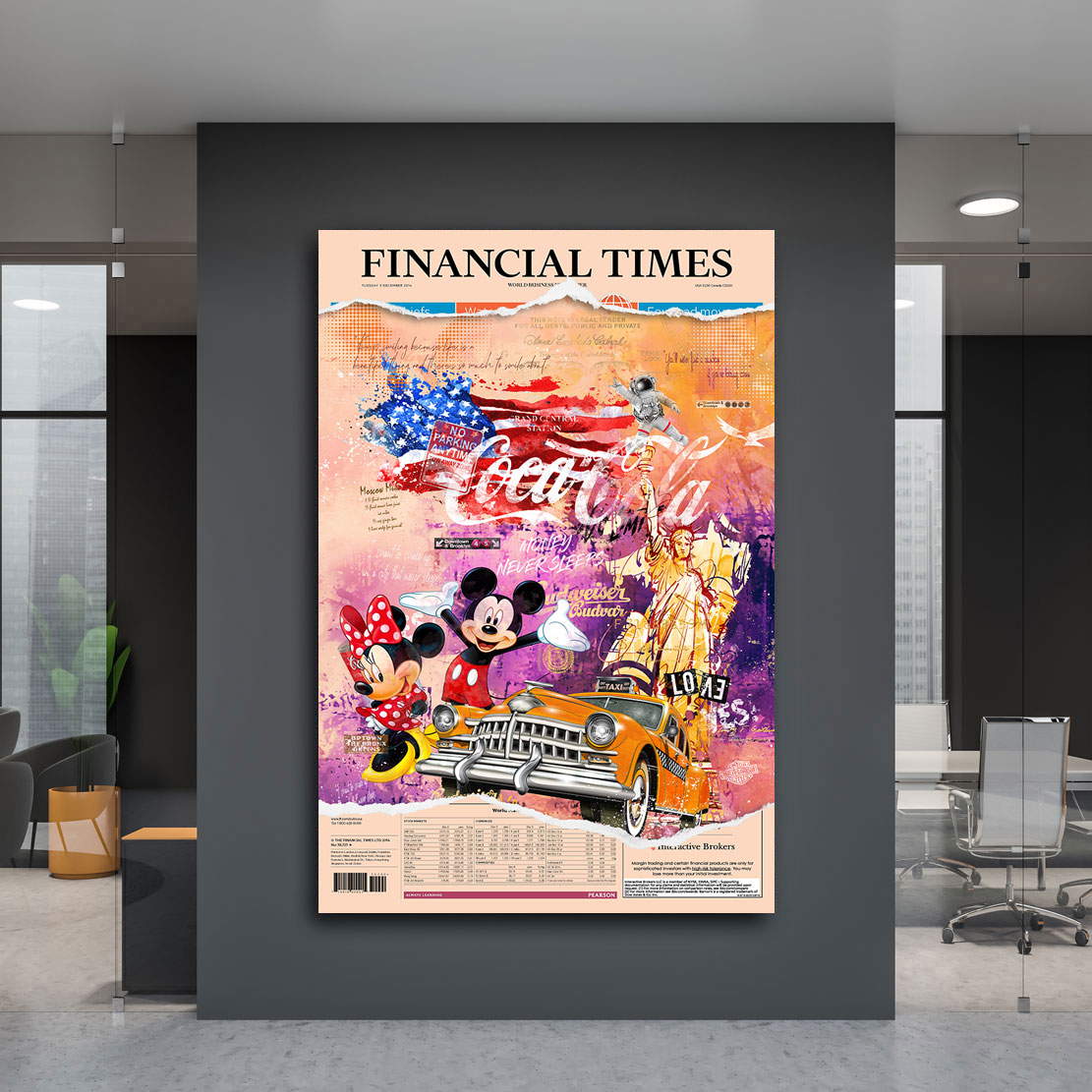 Leinwandbild Micky Financial Pop Art