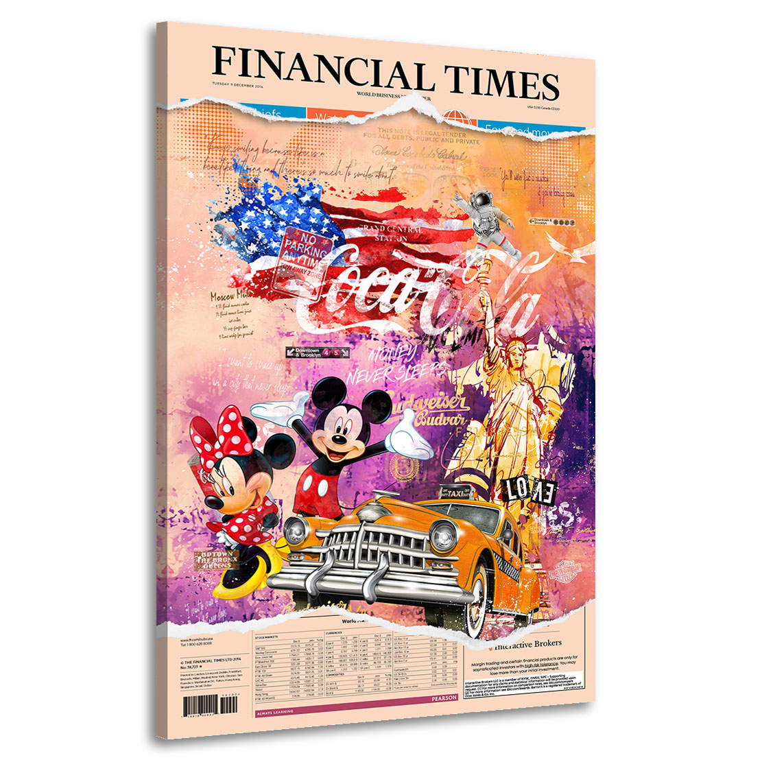 Leinwandbild Micky Financial Pop Art