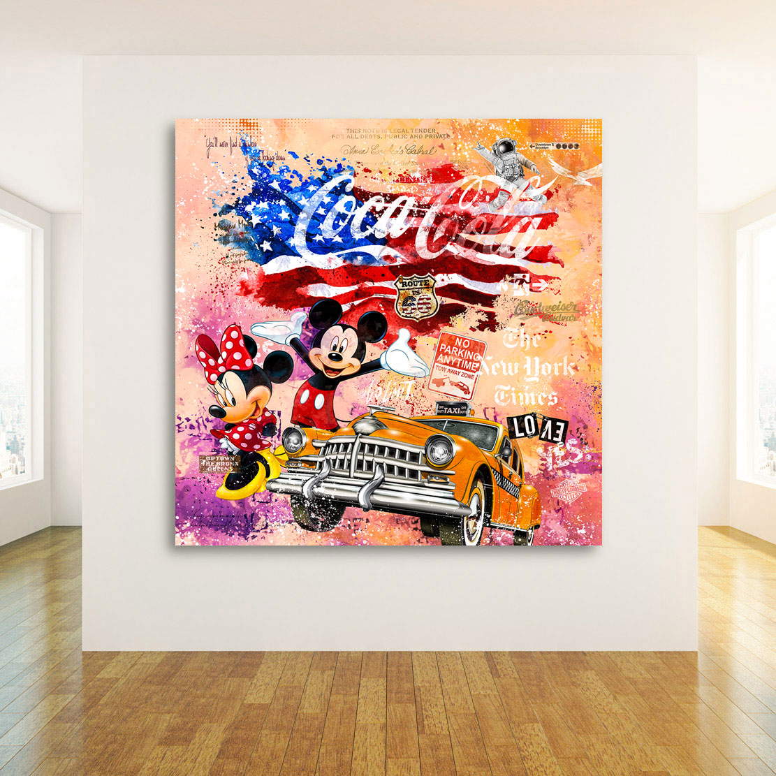 Leinwandbild Micky USA Pop Art Style
