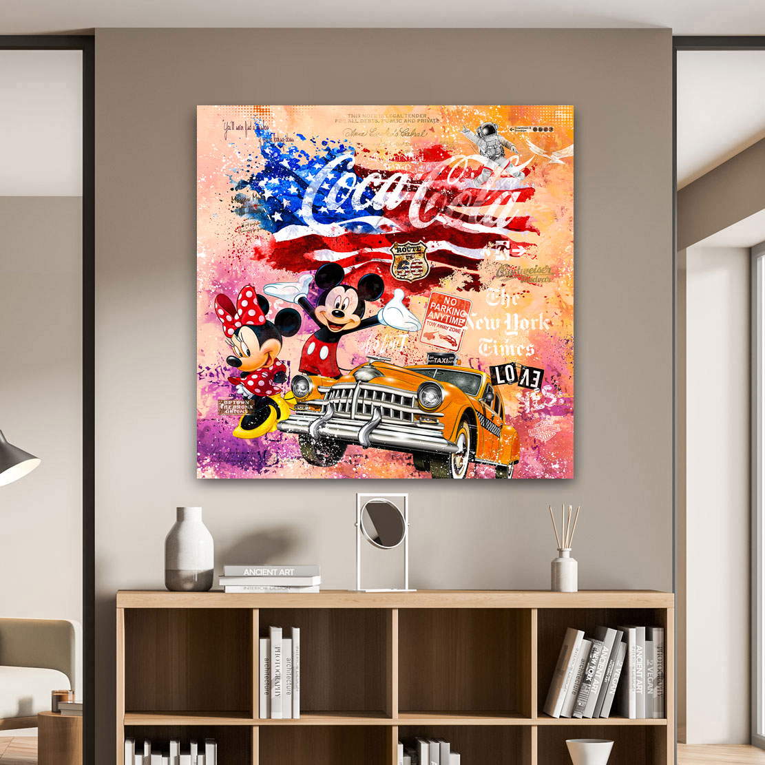 Leinwandbild Micky USA Pop Art Style