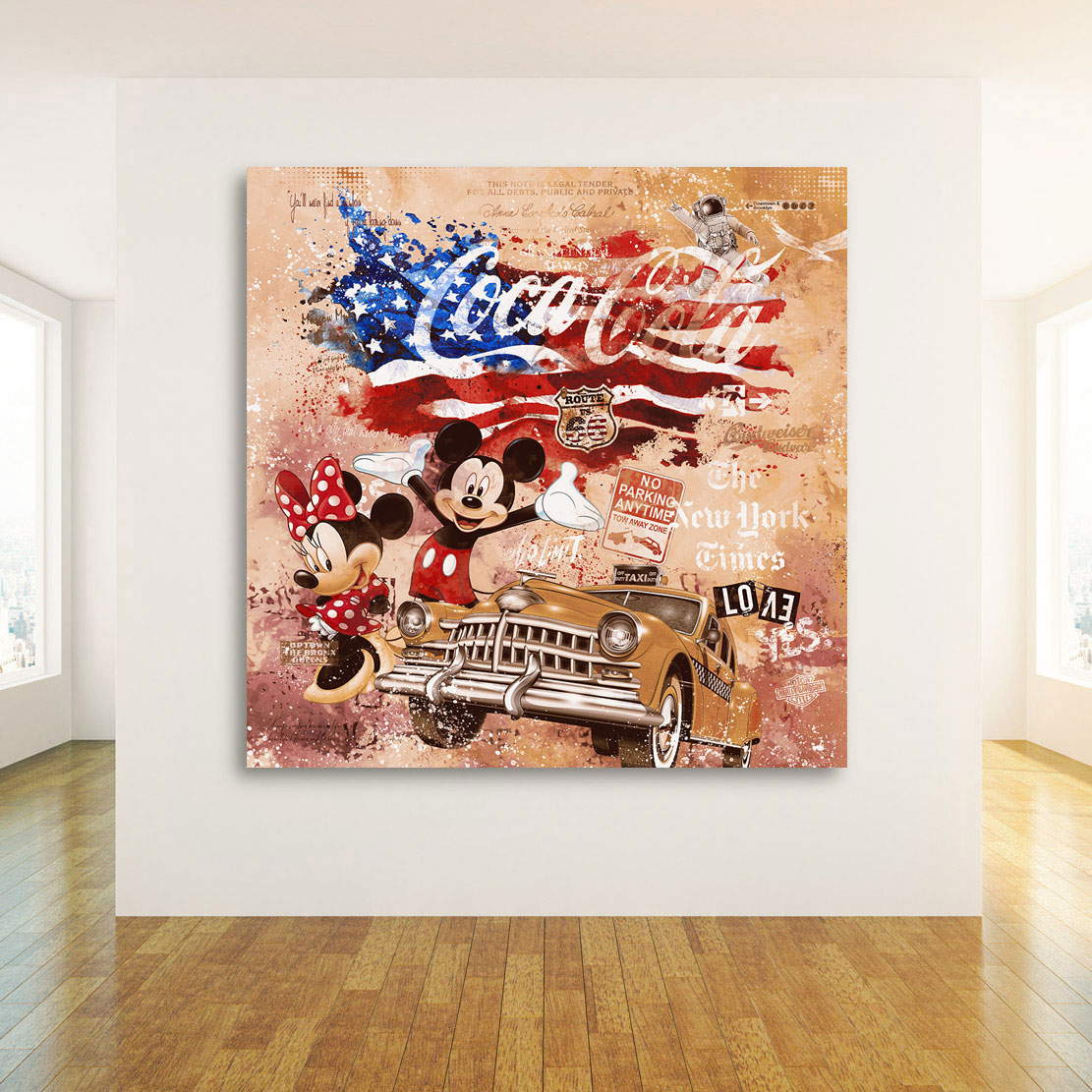 Leinwandbild Micky USA Pop Art Retro Style