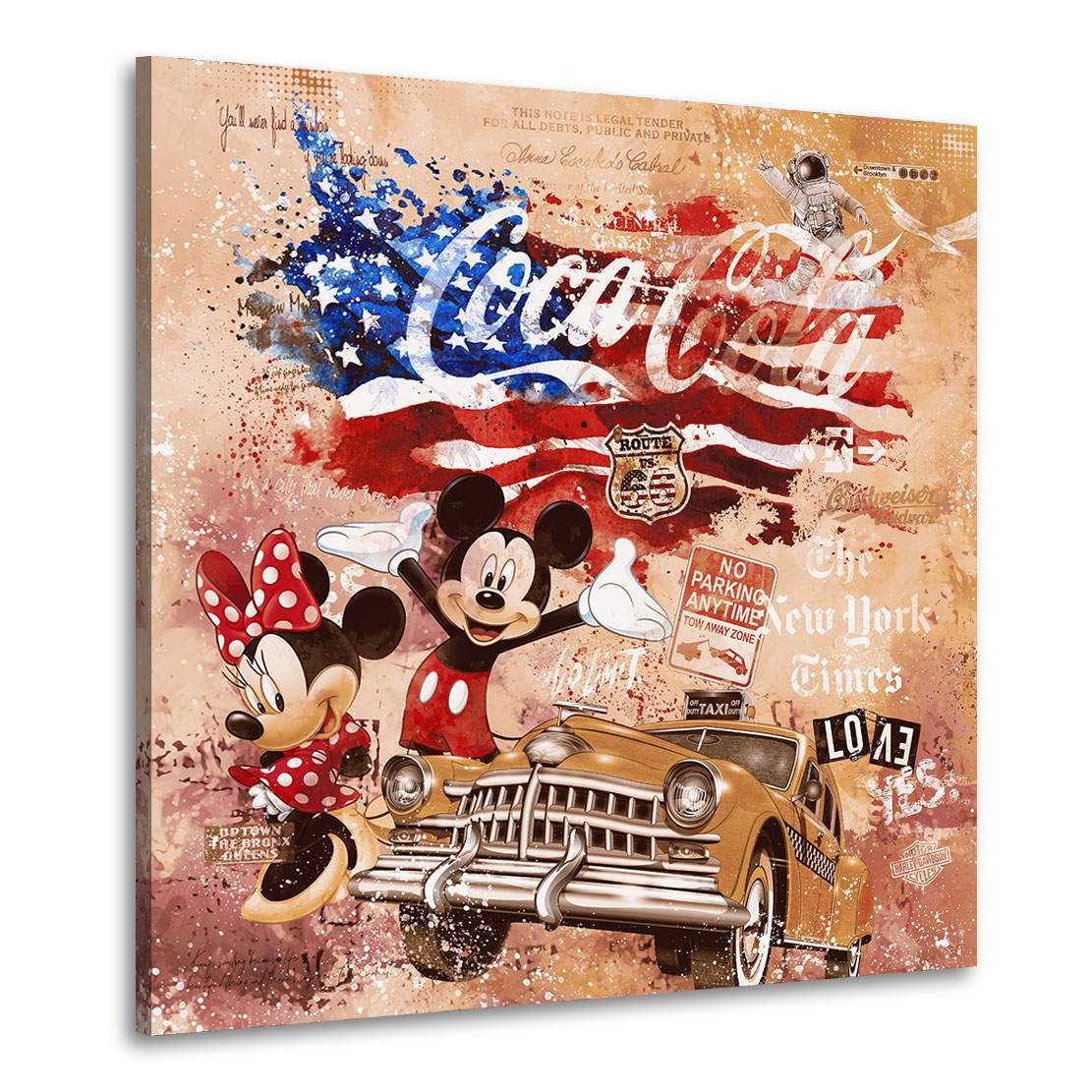 Leinwandbild Micky USA Pop Art Retro Style