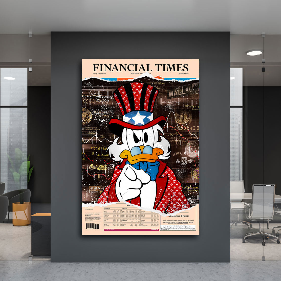 Leinwandbild Dagobert Financial Times Pop Art