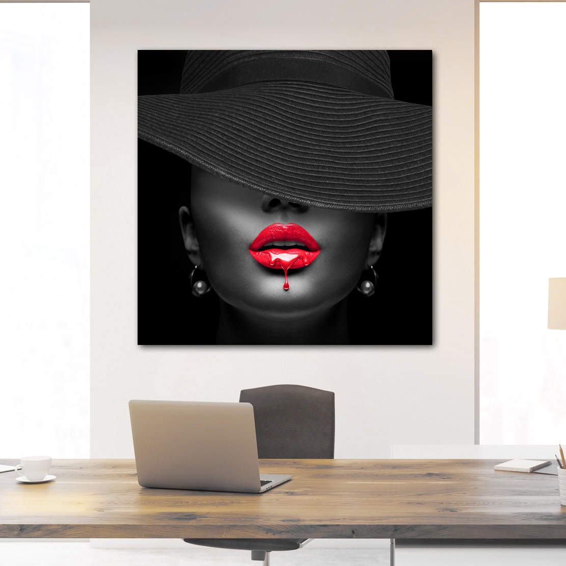 Wandbild Leinwandbild Sensual Lips Red Style