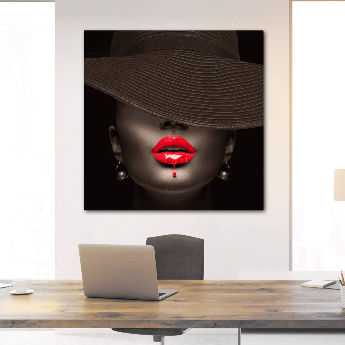 Wandbild Leinwandbild Sensual Lips Retro Style