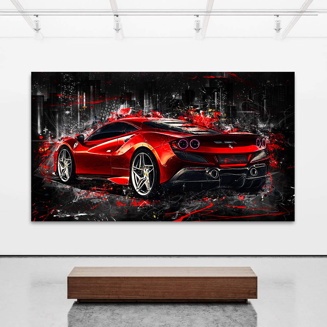 Auto Leinwandbild Ferrari F8 Red Style Abstrakt
