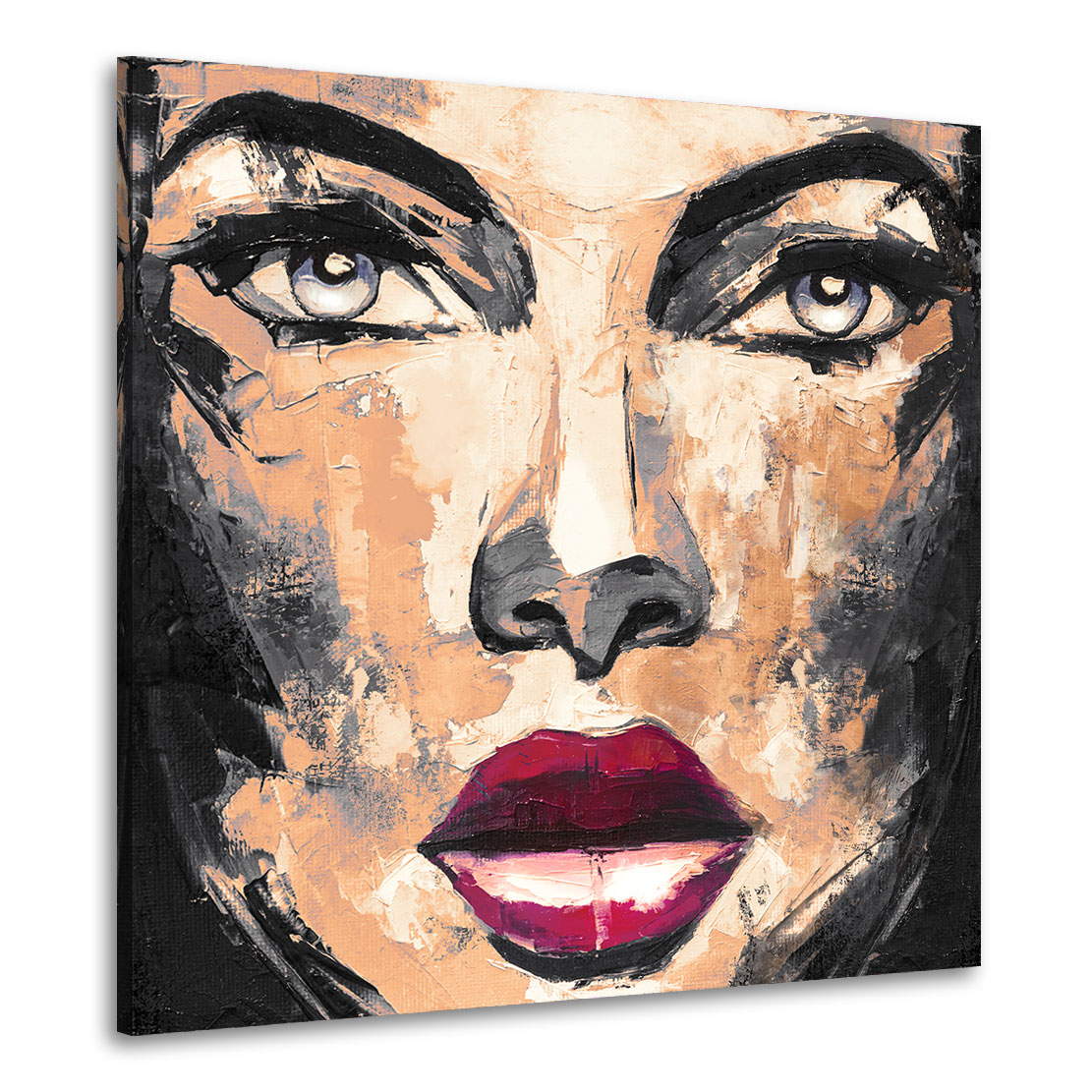 Wandbild Leinwandbild abstrakt sensual Face Vintage
