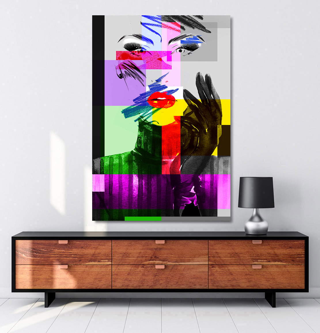 Wandbild Leinwandbild Abstrakt Face Pop Art