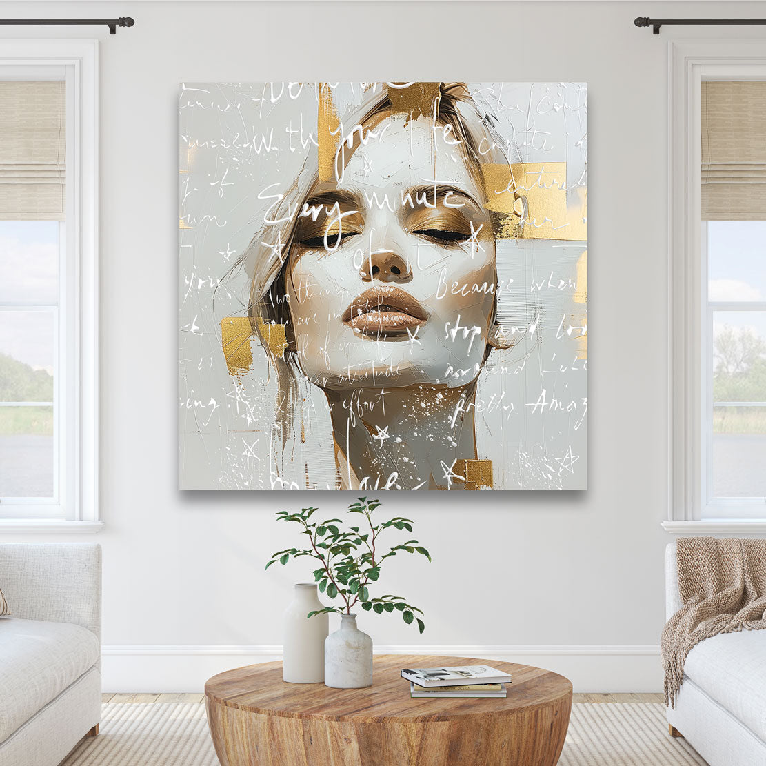Wandbild Beauty Pop Art Gold Style