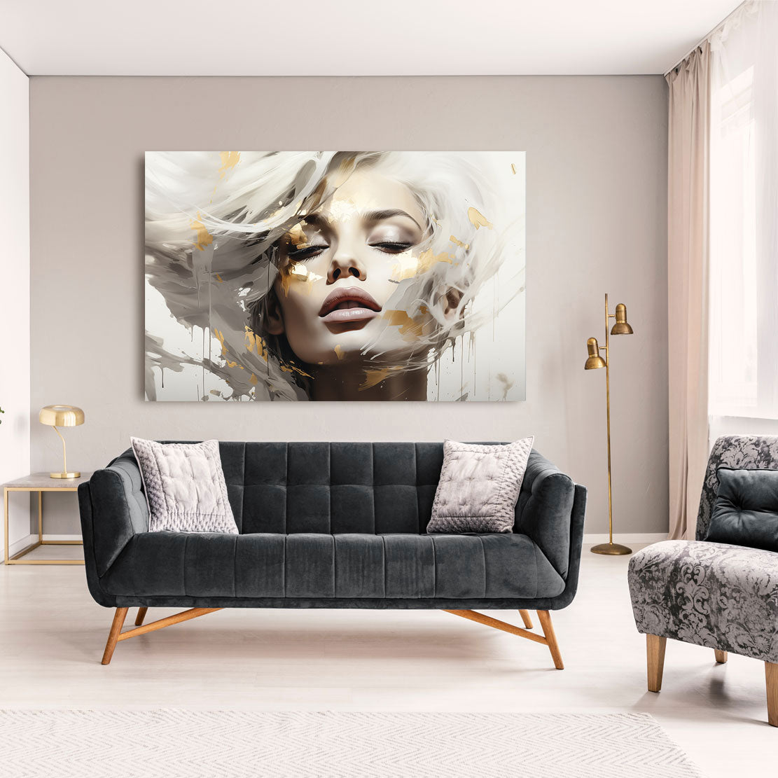 Wandbild Abstrakt Beauty Gold Face