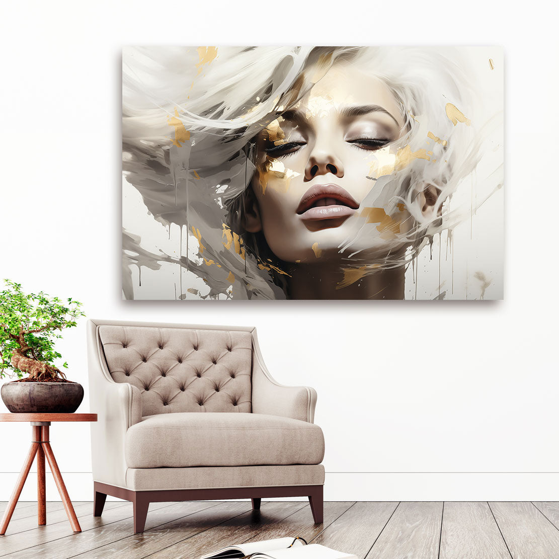 Wandbild Abstrakt Beauty Gold Face