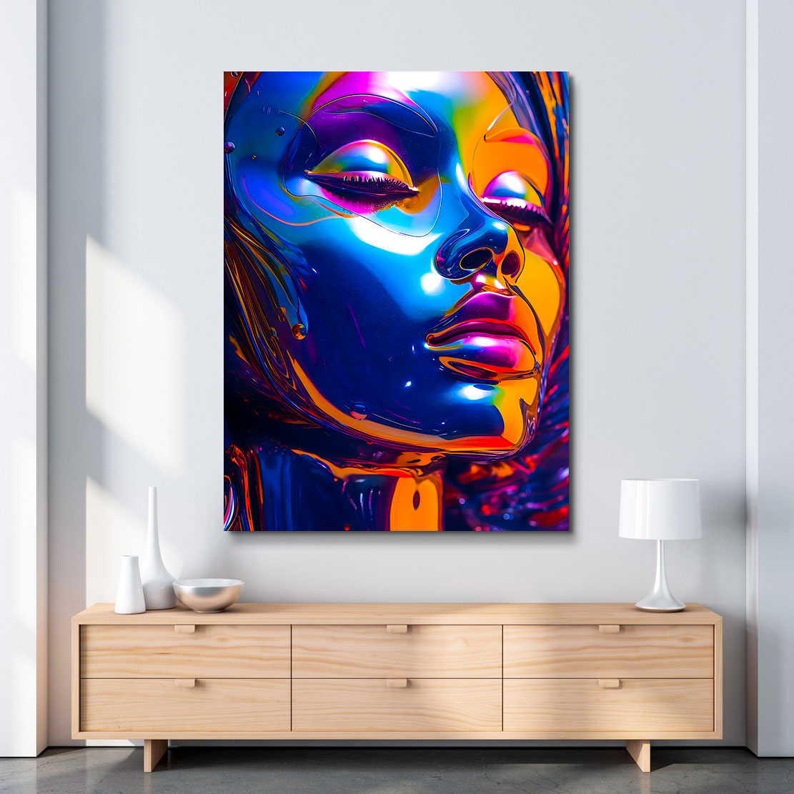 Wandbild Liquid Face