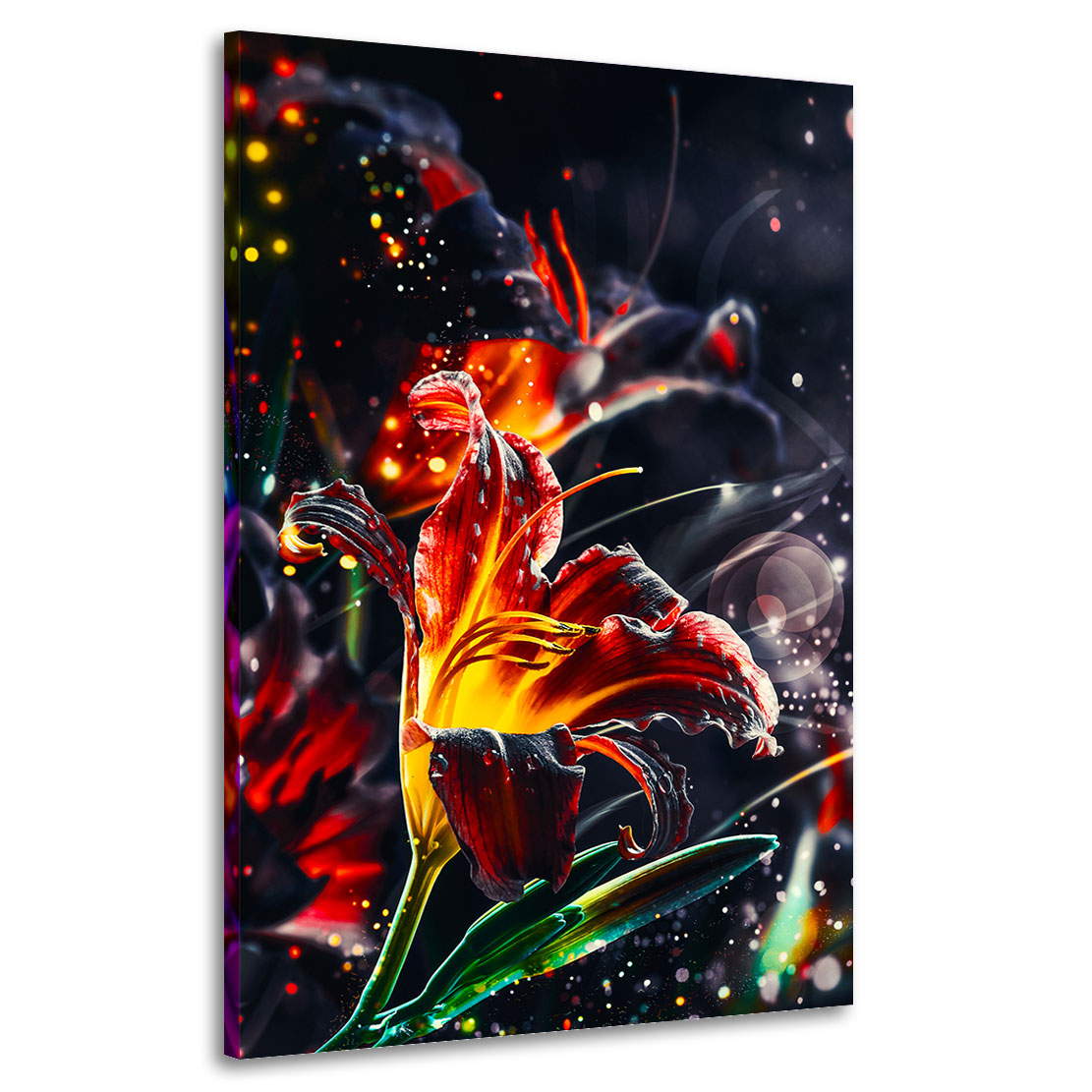 Wandbild Leinwandbild Lilie Dark Style