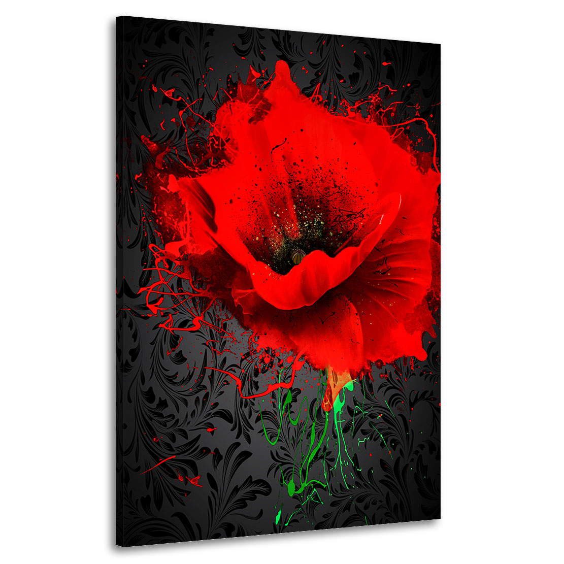 Wandbild Rote Rose Abstrakt