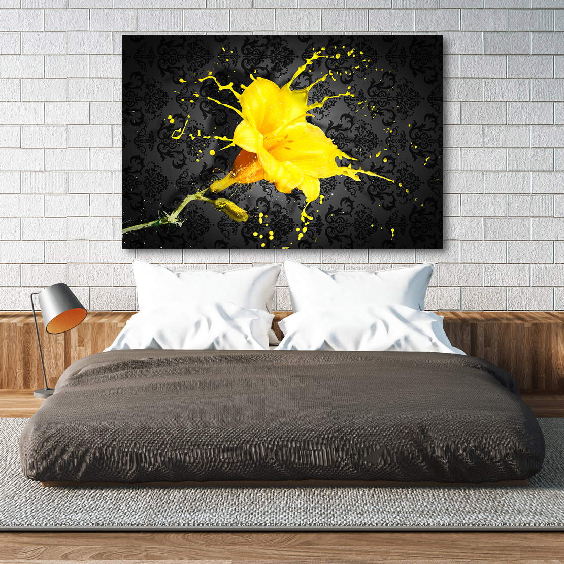 Wandbild Lilie Abstrakt Yellow Style