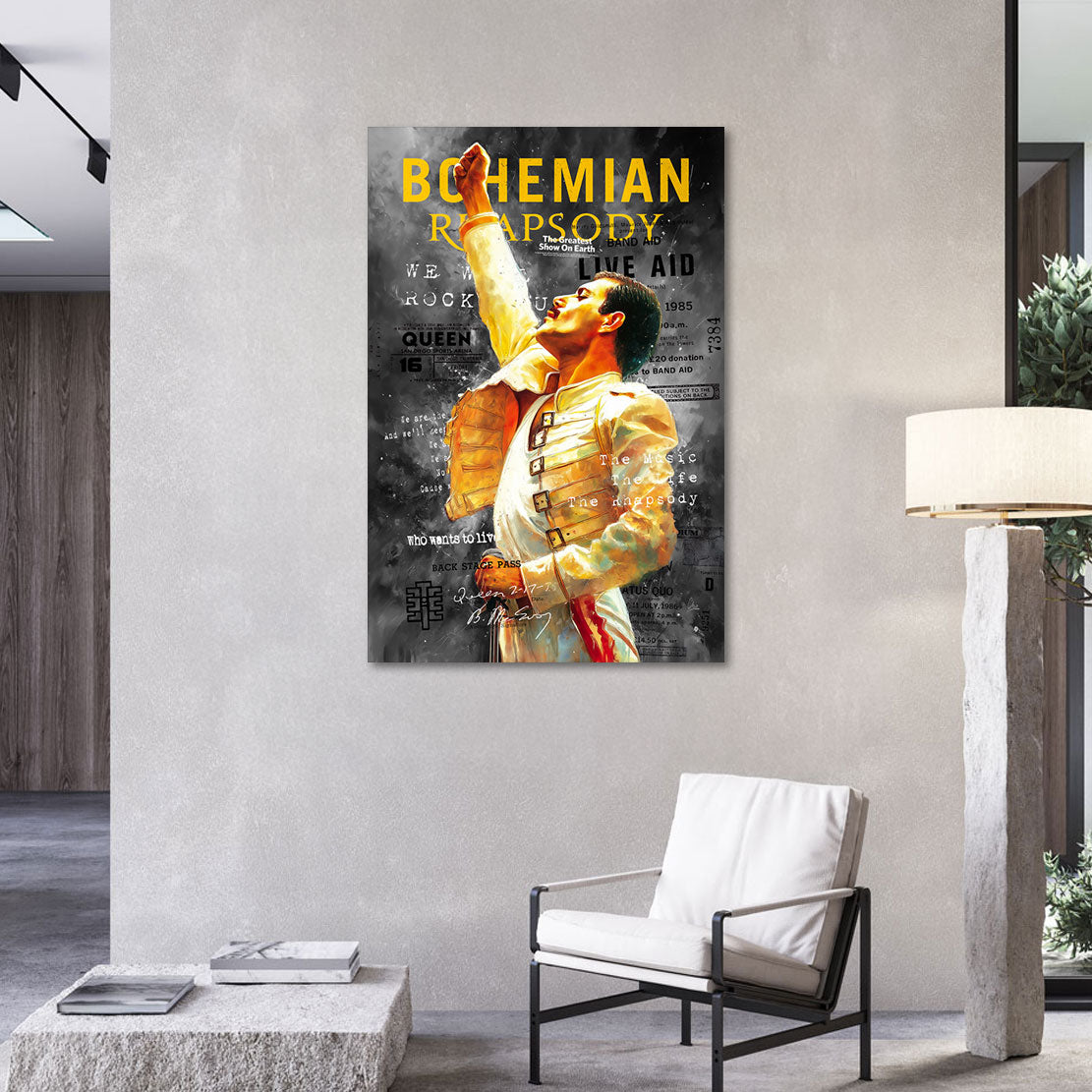 Queen Freddy Mercury Wandbild