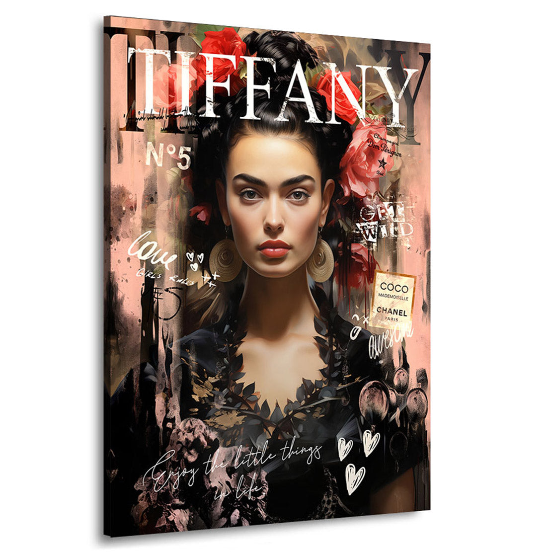 Pop Art Wandbild Frida Kahlo Tiffany Style