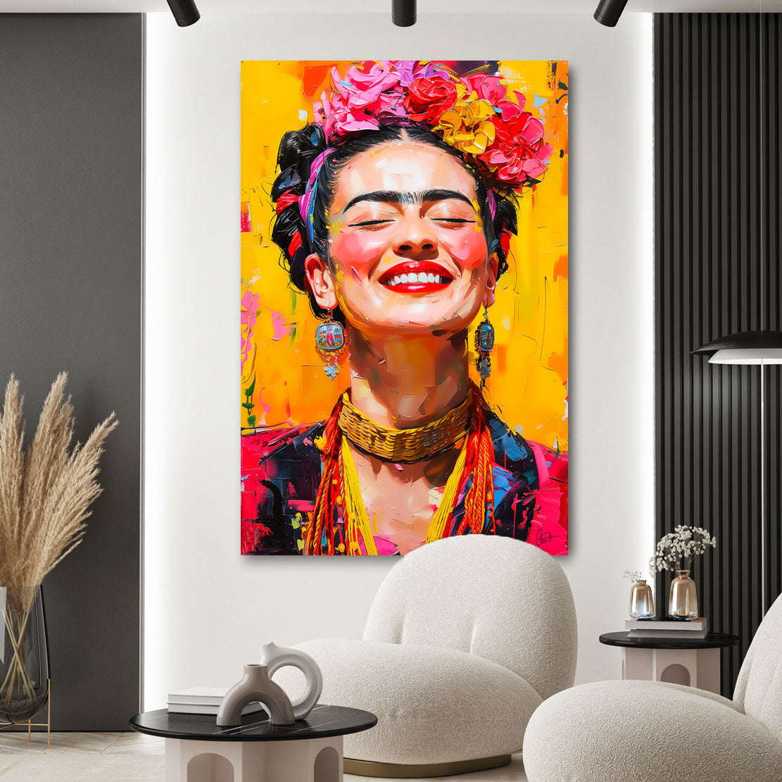 Wandbild Frida lacht